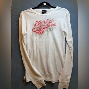 Harley-Davidson  “ Harley Girl” White and Red Logo Shirt